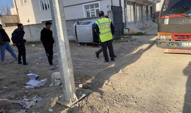 Kontrolden çıkan otomobil devrildi: 1 yaralı