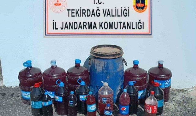 Malkara'da 200 litre kaçak içki ele geçirildi