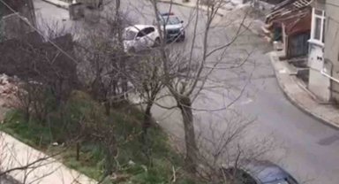 Maltepe'de polis ile şüpheli şahıs arasında kovalamaca kamerada