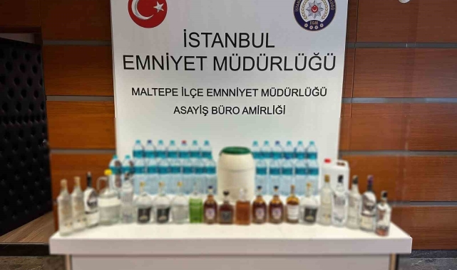 Maltepe'de sahte içki operasyonu: 73 litre sahte alkol ele geçirildi