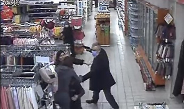 Marketteki dehşet anları kamerada