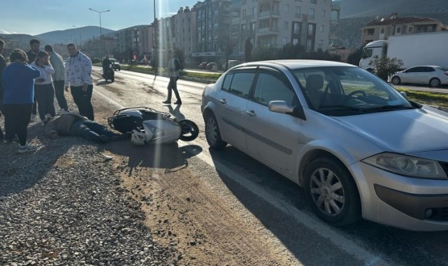 Milas'ta otomobil ile motosiklet çarpıştı: 1 yaralı