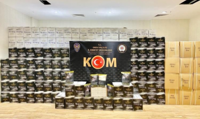 Ordu'da 1 ton kaçak tütün ve 7,5 milyon makaron ele geçirildi
