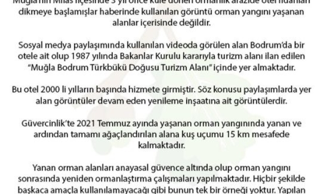 Orman Genel Müdürlüğünden, Midas'taki 3 yıl önce yanan ormanlık araziye ilişkin açıklama