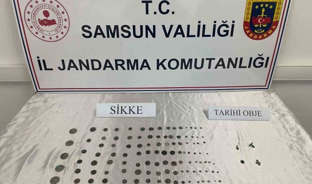 Samsun'da 186 adet sikke ele geçirdi