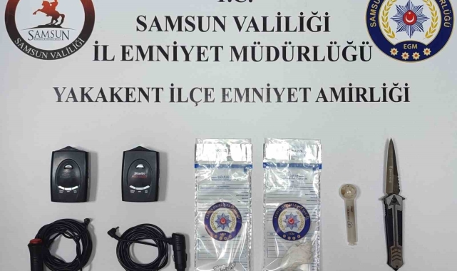 Samsun'da 2 adet radar tespit cihazı ve uyuşturucu madde ele geçti