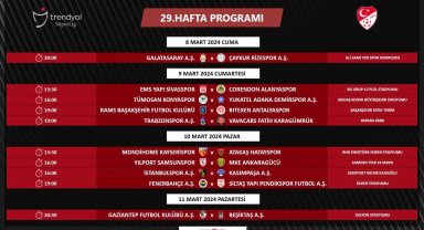 TFF, Süper Lig'in 29. hafta programında değişiklik yaptı