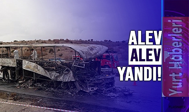 YOLCU OTOBÜSÜNDEN GERİYE İSKELETİ KALDI!