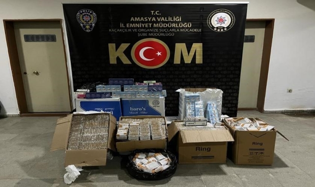 Amasya'da 56 binden fazla dolu makaron ele geçirildi