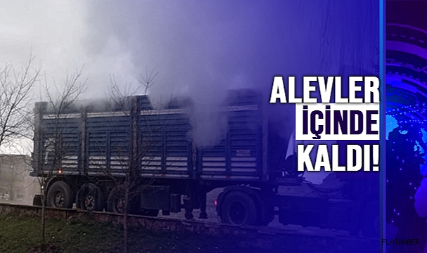 BOYABAT-TAŞKÖPRÜ YOLUNDA TIR YANGINI!