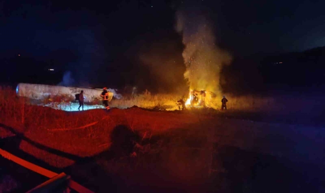 Bursa'da kontrolden çıkarak devrilen azot yüklü tanker patladı: 1 ölü