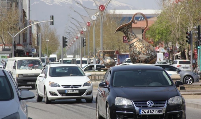 Erzincan'daki araç sayısı 71 bin 308 oldu