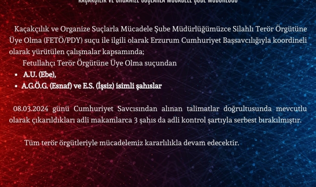 Erzurum'da FETÖPDY operasyonu