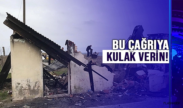 EVİ YANAN VATANDAŞ YETKİLİLERDEN YARDIM BEKLİYOR!