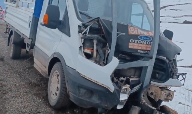 Kontrolden çıkan kamyonet direğe çarptı: 3 yaralı