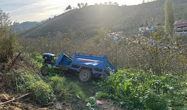 KONTROLDEN ÇIKAN TARIM ARACI DEVRİLDİ!