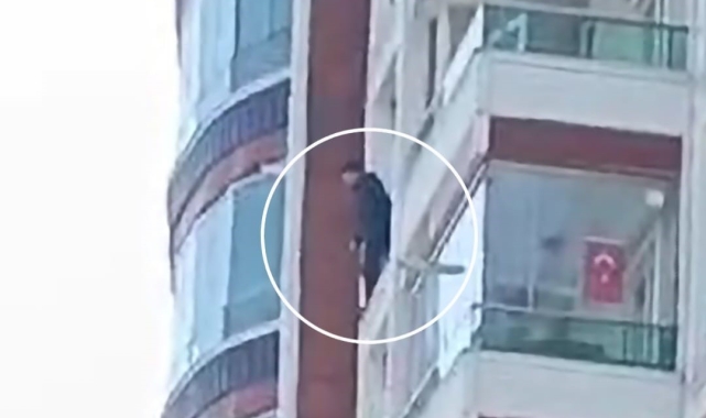 Samsun'da eşinin polise şikayet ettiği kuaför, 8. katın penceresinde intihara kalkıştı