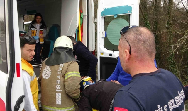 Şile'de minibüs şarampole yuvarlandı: 1 yaralı