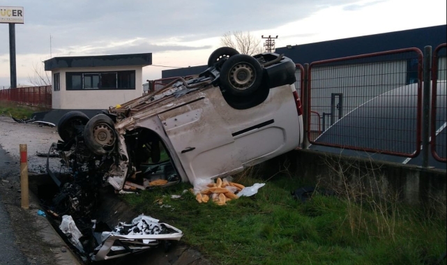 Tekirdağ'da takla atan aracın sürücüsü hayatını kaybetti
