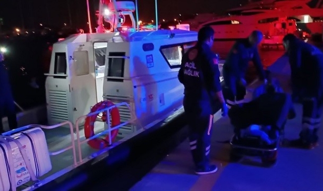 Teknede rahatsızlanan kişinin tahliyesi yapıldı