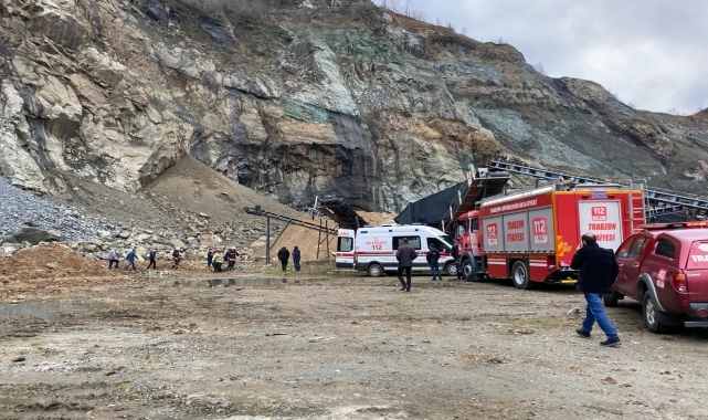 Trabzon'da taş ocağındaki kayalıklardan düşen işçi öldü