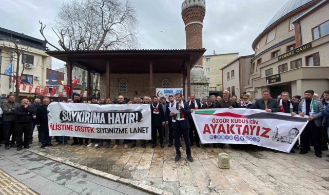 Yalova'da İsrail'in Gazze saldırıları protesto edildi
