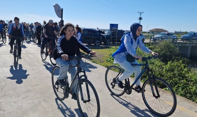 Bafra'da Kuş Cenneti'nde bisiklet turu düzenlendi