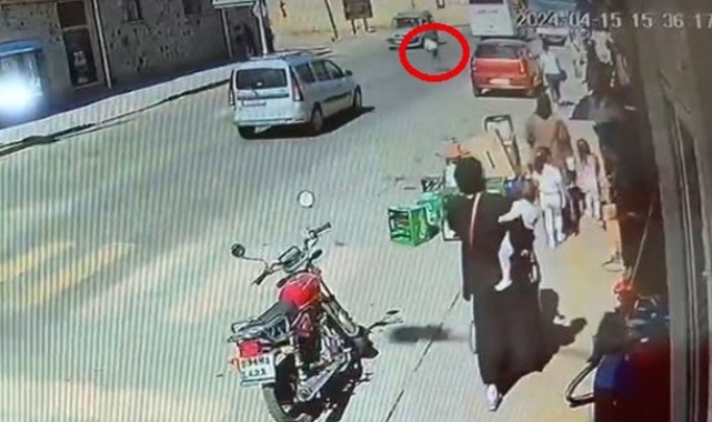 Bisikletli çocuk ticari araca çarptı