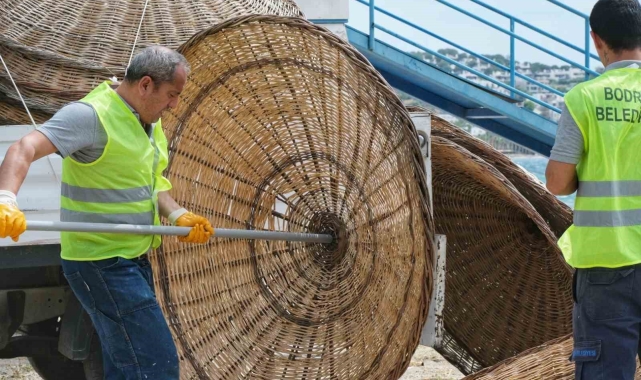Bodrum plajlarında sezon hazırlığı