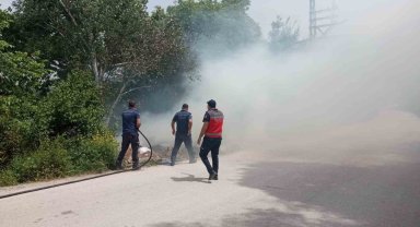 Defne'de ağaçlık alanda çıkan yangın söndürüldü