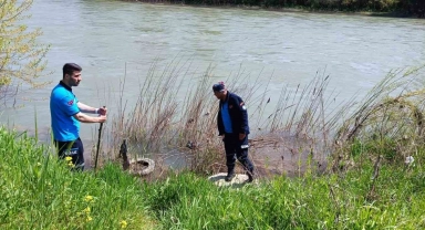 Dicle Nehri'nde sualtı görüntüleme cihazı ile ceset arandı