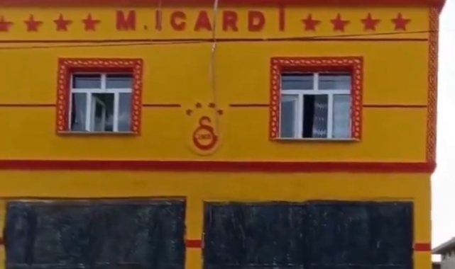 Diyarbakır'da yaşayan bir Galatasaray taraftarı evinin dış cephesine 'M. Icardi' yazdırdı