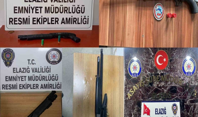 Elazığ'da 13 adet ruhsatsız silah ele geçirildi