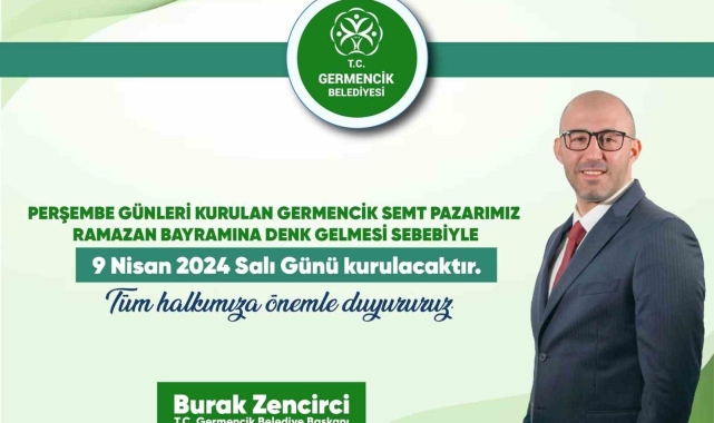 Germencik'te semt pazarı bu haftaya özel Salı günü kurulacak