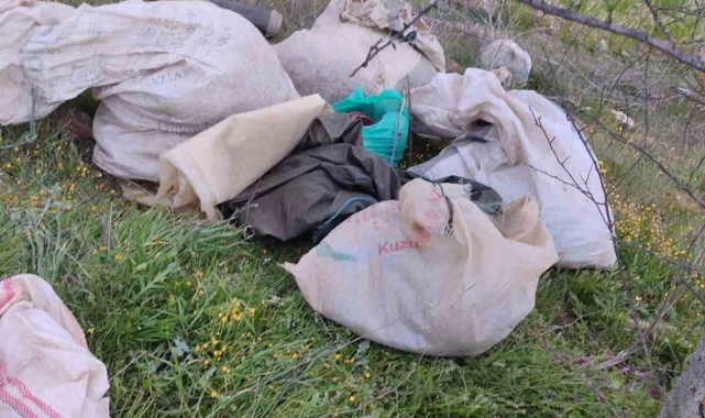 Kaçak avcılar malzemelerini bırakıp kaçtı