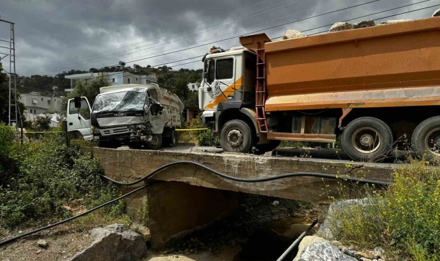 Kamyonetle kamyon kafa kafaya çarpıştı: 1 yaralı
