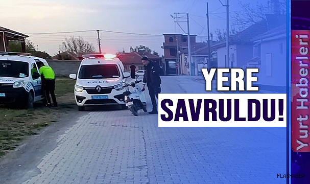 KEDİYE ÇARPMAMAK İSTERKEN ELEKTRİKLİ BİSİKLETTEN DÜŞTÜ!