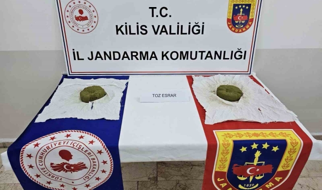 Kilis'te 1 kilo 100 gram esrar ele geçirildi