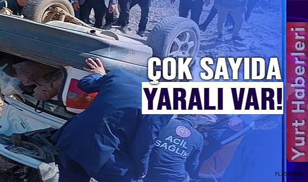 KONTROLDEN ÇIKAN OTOMOBİL DEVRİLDİ!