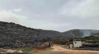 Korkuteli'nde çıkan yangında 60 dönümlük çalılık alan yandı