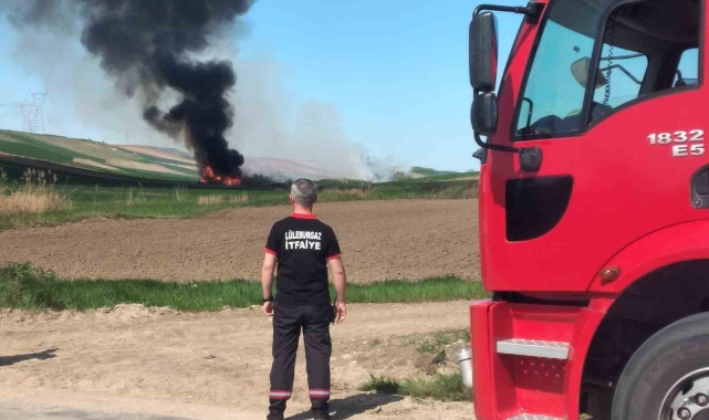 Lüleburgaz'da sazlık yangını