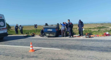Manyas'ta yaralamalı trafik kazası