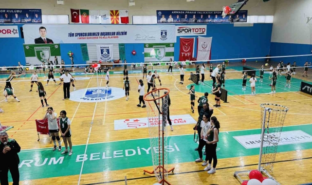 Minik sporcular, voleybol şenliğinde buluştu