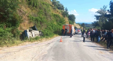 Otomobil şarampole devrildi: 1 ölü, 1 yaralı