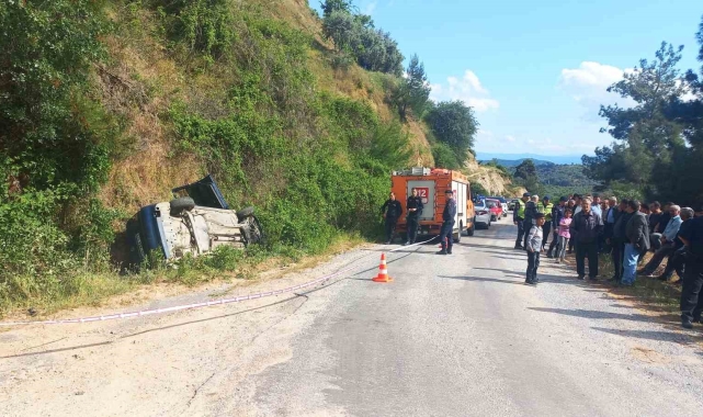 Otomobil şarampole devrildi: 1 ölü, 1 yaralı