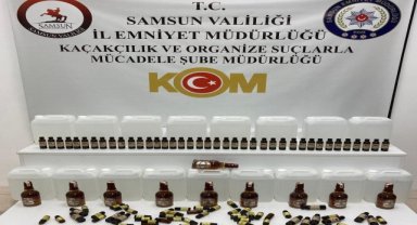 Samsun'da sahte içki operasyonunda bir şüpheli yakalandı