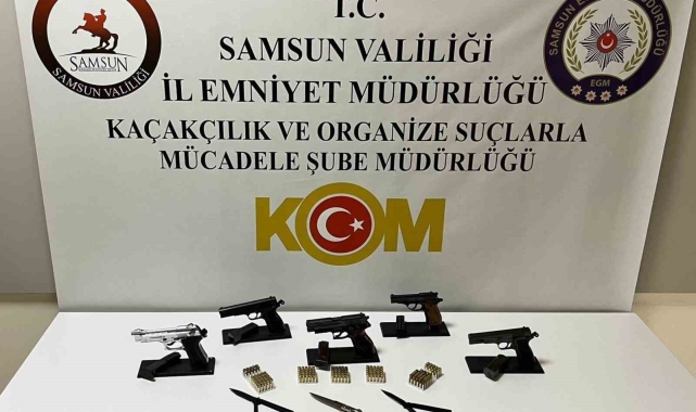 Samsun'da 2 kişi 5 adet tabancayla yakalandı