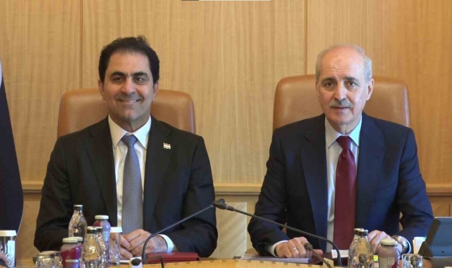 TBMM Başkanı Kurtulmuş, Irak Cumhuriyeti Temsilciler Meclisi Başkanvekili Muhsin Ali Ekber El Mendelavi kabul etti