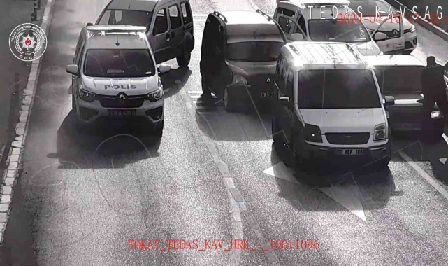 Tokat'ta film gibi kovalamaca kamerada