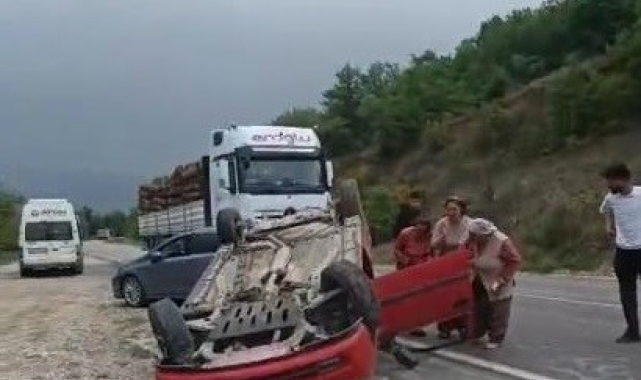 Tokat'ta otomobil ters döndü: 1 yaralı